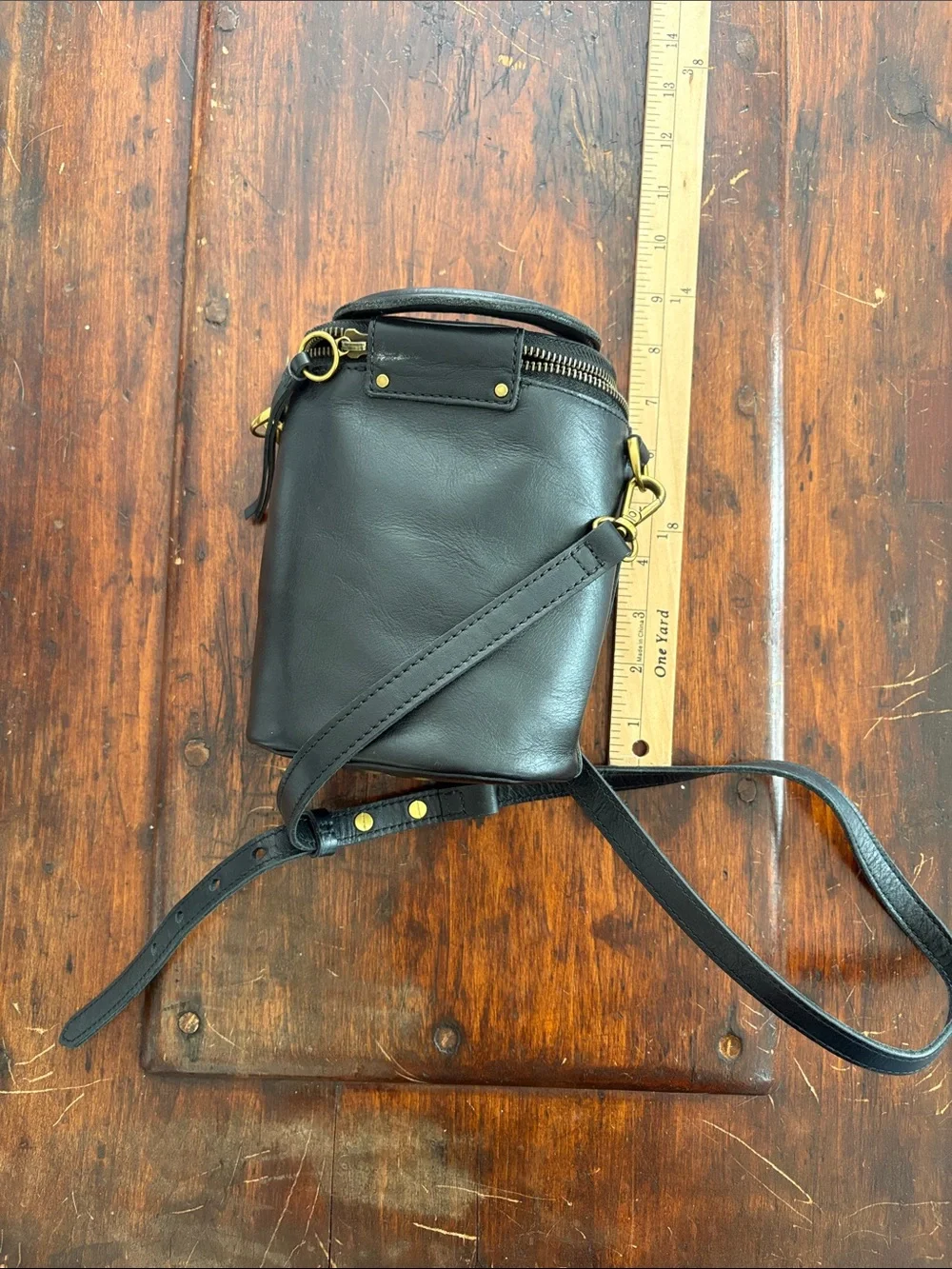 Madewell Black Leather Crossbody Mini Satchel